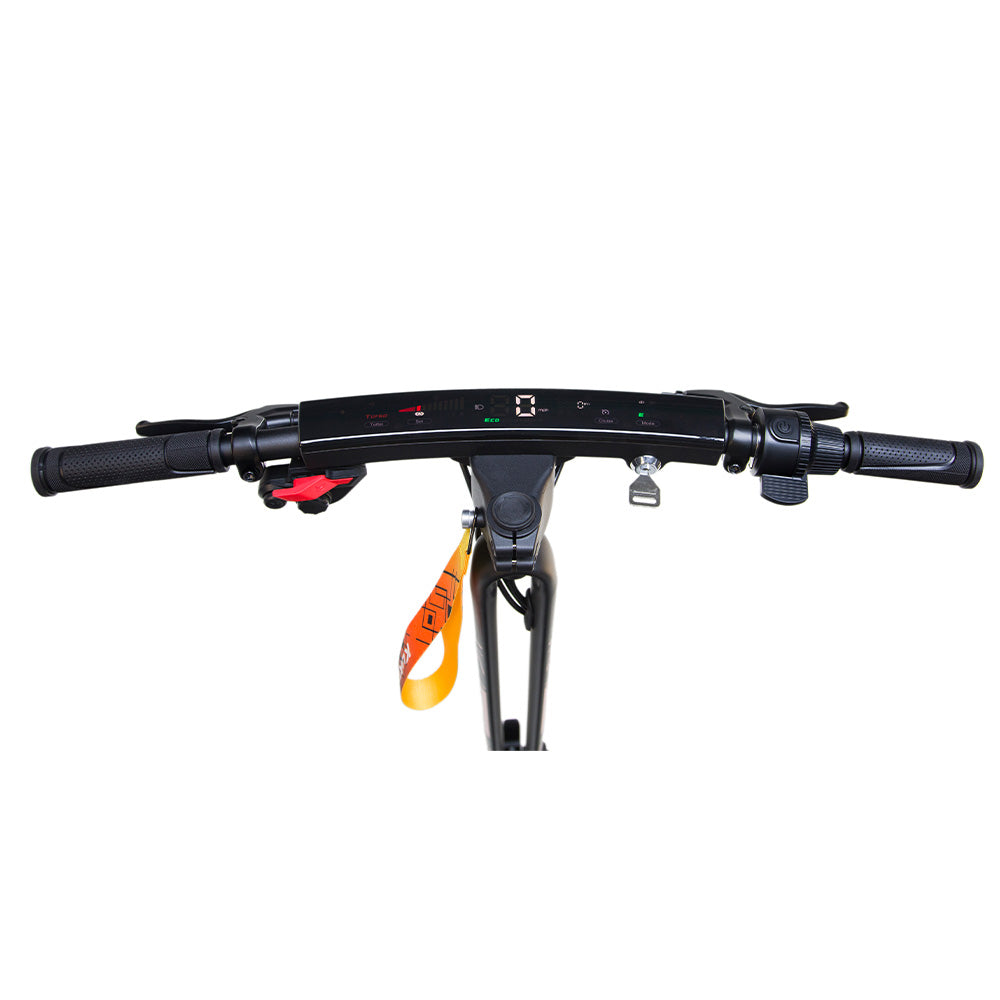 Top-down view of the streamlined handlebar configuration on the KuKirin G2 Ultra.